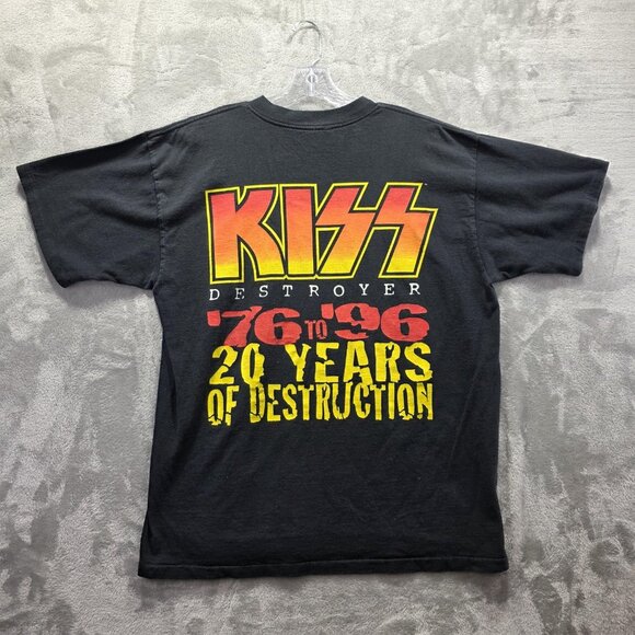 Vintage KISS Destroyer Shirt Mens XL Black 20 Years Tour Band Rock Tee 90s - Picture 6 of 12